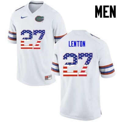 Men's Florida Gators #27 Quincy Lenton NCAA Nike White USA Flag Fashion Authentic Stitched College Football Jersey VVZ0162AG